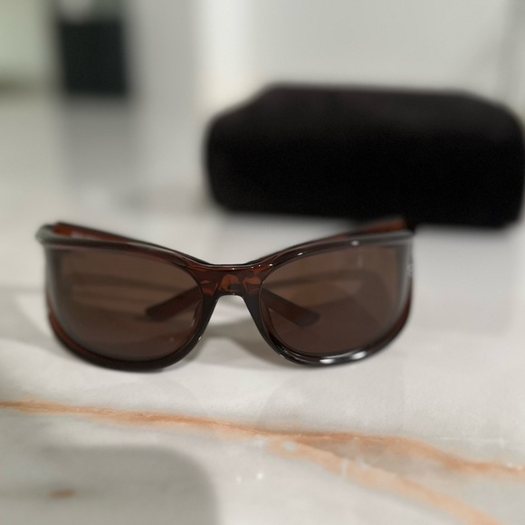 Balenciaga brown wrap around sunglasses main image 6